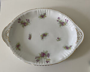Victoria Carlsbad Austria 16.5” Long 12”  Oval Porcelain Serving Platter Purple