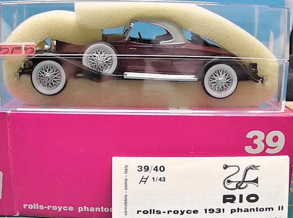 RIO - 1931 ROLLS ROYCE PHANTOM II - DARK RED/MAROON - 1:43 - #39 - Image 1 of 1