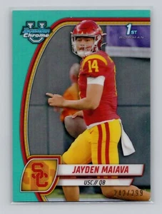2024 Bowman Chrome University #195 Jayden Maiava 1st Bowman Aqua /299 USC - Picture 1 of 2