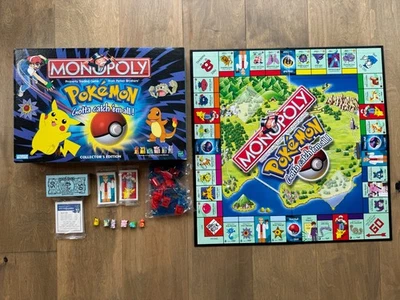 Monopoly Pokémon Special Edition 1999 Hasbro Nintendo OPEN BOX SEALED PARTS - Image 1 of 4