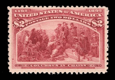 MOMEN: US STAMPS #242 $2 COLUMBIAN MINT OG LH PSE & PF CERTS LOT #94858 - Image 1 of 4