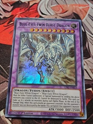Blue-Eyes Twin Burst Dragon LDS2-EN019 Purple Letter Ultra Rare 1st Edition LP  - Image 1 of 2