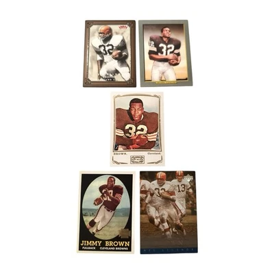 Jim Brown 5 Card Lot Hall Of Fame HOF Topps Archive Fleer Greats UD Legends - Image 1 of 2