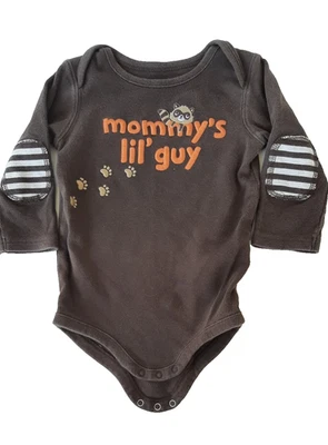 Body mameluco manga larga Gymboree Boys 12 - 18M "Mommy's lil' Guy" • Marrón Foto 1 de 4