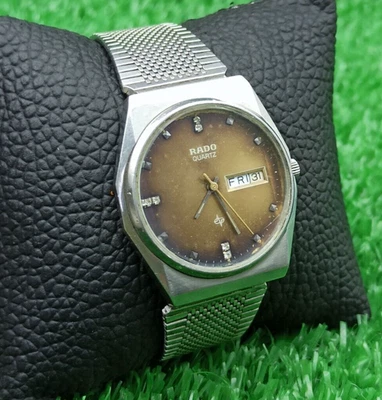OROLOGIO ORIGINALE RADO CLASSIC 36MM QUARZO QUADRANTE MARRONE UOMO VINTAGE... - Immagine 1 di 4