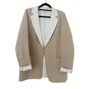 Sandro Blazer Oatmeal Size FR36 AU8 US4 Raw edge lightweight neutral - Picture 1 of 8