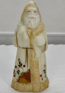 Vintage Fenton Santa Claus Figure Twining Berries Satin Glass Signed D. Fredrick - Picture 1 of 9