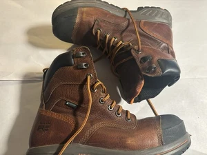 Stivali da lavoro uomo Timberland Pro 442 punta di sicurezza pelle marrone usati in buone condizioni taglia 9W - Foto 1 di 7