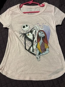 Disney Nightmare Before Christmas Shirt Girls S(6-6x) Light Pink - Picture 1 of 3