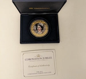 Westminster Elizabeth II Coronation Coin 65mm Sixty Years Cook Islands - Boxed - Picture 1 of 13