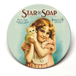 Star Soap Kitten & Little Girl Fridge Magnet BUY 3 GET 4 MORE FREE - Picture 1 of 2