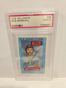 1975 Kellogg's 3-D Superstars Mike Marshall PSA 9 Mint #36 - Picture 1 of 2