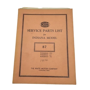 RARE INDIANA MOTOR TRUCKS White Motor Company Service Parts List Model 87 Vintage - Bild 1 von 8