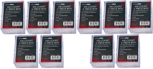 10 Ultra Pro 100 Count 2-Piece Clear Card Storage Boxes New Case Sports Slider - Picture 1 of 6