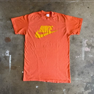 70s - 80s VINTAGE NIKE SWOOSH T-SHIRT ADULT SZ S BUTTERY SOFT & PAPER THIN - Image 1 of 4