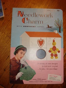 1951 Pattern Book #4 NEEDLEWORK CHARM to Knit & Crochet - Imagen 1 de 1