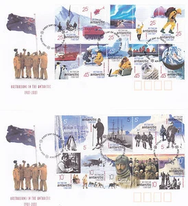 2001 AAT Australians in Antarctica on 2 FDC's - Kingston Tas 7050 PMK - Picture 1 of 2