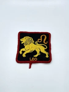 Vintage Leo Gold Lion Astrological Embroidered Patch Sign Souvenir Badge Sew On - Picture 1 of 10