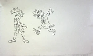 RUGRATS 1991 Estudio de Producción Modelo Celular Dibujo Copia Klasky Csupo - Imagen 1 de 2
