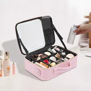 Schminktasche Mit Spiegel Und Lichtern Reise-schminkkoffer Kosmetiktasche - Bild 1 von 24