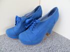 OFFICE BLUE WEDGE HEELS 4 ½ INCH WITH PLATFORM SIZE 38 UK 6 FREE POST