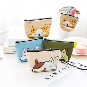🔥Cute Carton Cat Pattern Print Coin Purse Wallet Card Holder KeyBag Pouch Bag ♢ - Picture 1 of 16