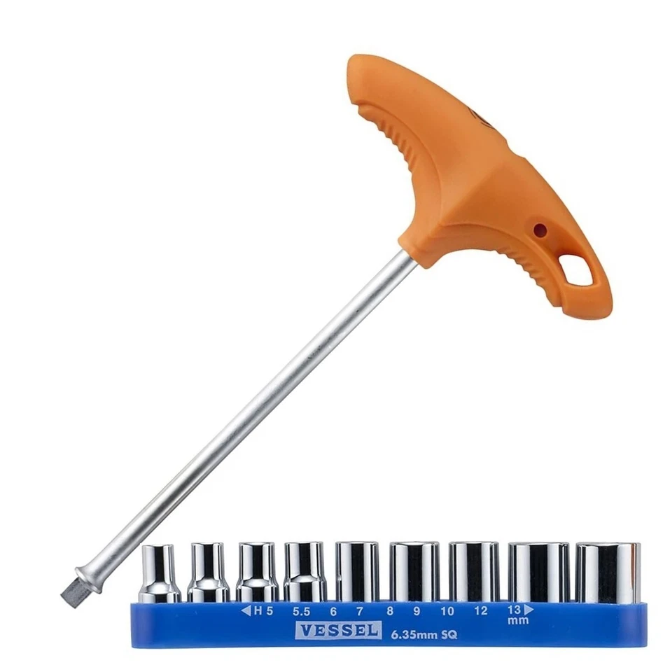 Vessel 1/4" T-handle Socket Driver Set Metric 5-13mm 460NT-9S Made in JAPAN - Image 1 of 4