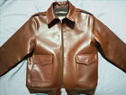Mens Cow Leather Jacket A2 Wax Cowhide Retro American Casual Biker Coat 