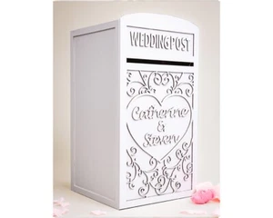 Personalised Wedding Card Post Box - Lockable Wedding Card Box Wedding Post Box - Picture 1 of 10