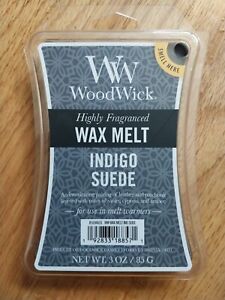 WoodWick Highly Fragranced Wax Melts Large 3 oz - Indigo Suede