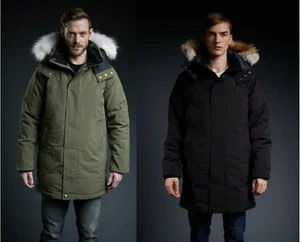 CMFR CANADÁ HOMBRE UBER GORMLEY PLUMÓN PARKA CHAQUETA ABRIGO CON CAPUCHA OLIVA NEGRO MP6550L - Imagen 1 de 17