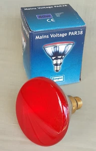 NOS Crompton Red Par 38 Flood 80 Watt E27 240V 123mm Coloured Disco Light Bulb - Picture 1 of 13