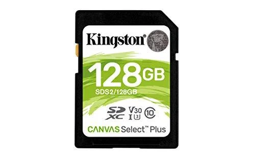 Kingston 128 GB SDXC Canvas Select Plus 100 MB/s lectura clase 10 UHS-I U1 V30 Foto 1 de 4