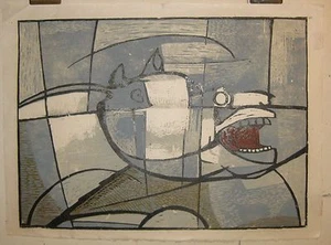 De colección 1962 William Ashby McCLOY ""Para escapar"" caballo modernista grabado en madera - listado - Imagen 1 de 11