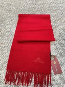 Loro Piana Large Scarf Unisex 100% Cashmere Red Made in Italy New with Tag - Picture 1 of 3