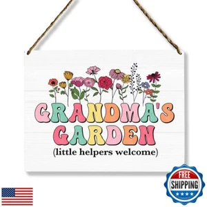 Grandma's Garden Wooden Sign Decor, Indoor Decoration Hanging Signs 8x10 Inch - Picture 1 of 3