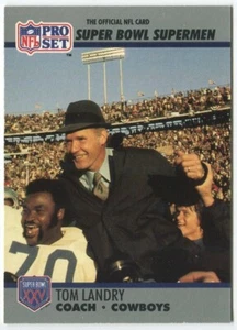 1990-91 Pro Set Super Bowl XXV Aniversario Plata #27 Tom Landry Dallas Cowboys - Imagen 1 de 2