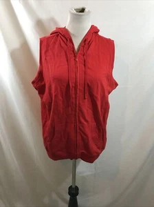 Sudadera con capucha Studio Works roja con cremallera delantera sin mangas - grande para mujer - Imagen 1 de 4