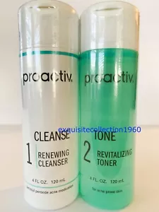 Proactiv 4oz Renewing Cleanser + 4 oz Revitalizing Toner Tone Combo EXP 07/2026 - Picture 1 of 1
