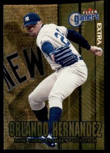 2000 FLEER GAMERS EXTRA ORLANDO HERNANDEZ NEW YORK YANKEES #17