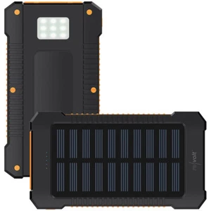revolt Solar-Powerbank, 8.000 mAh, 2x USB 2A, Typ-C-Input, IP65, LED-Lampe - Bild 1 von 11