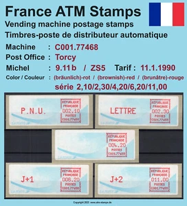 France ATM stamps Michel 9.11 b / C001.77468 serie ZS5 ** / LSA vending machine - Picture 1 of 2