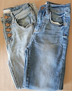Girls RSQ Blue Jeans SIZE 8 High Rise Ankle Skinny LOT of 2 Light Medium Denim - Picture 1 of 4