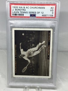1928 Churchman Lawn Tennis (Large) #2 Jean Borotra PSA 3 (Total Pop 22