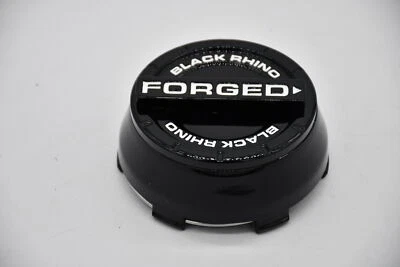 Black Rhino Gloss Black White Logo Wheel Center Cap Hub Cap CCBRFORGED88GB 3.5" - Image 1 of 4