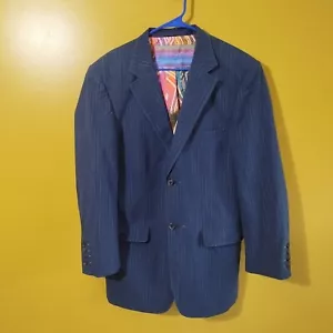 Robert Graham Navy Blue Pin-Striped Cotton Blazer 2XL - Picture 1 of 7