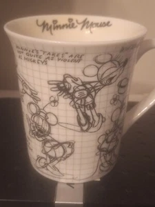 Taza de café libro de bocetos Minnie Mouse - Arte Disney de 4 pulgadas de alto - Imagen 1 de 5
