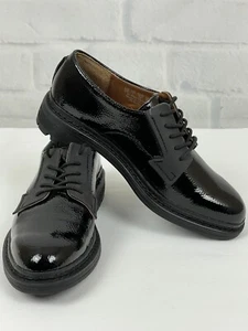 NWT Franco Sarto Women’s Black Patent Leather Almond Toe Lace Up Shoes Size 6 M - Picture 1 of 12