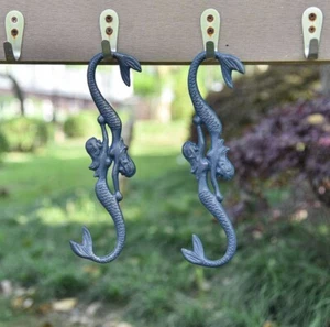 Sungmor Cast Iron Plant Hangers, 2PC Mermaid & 11 Inch Length, Large S Hooks - Picture 1 of 7