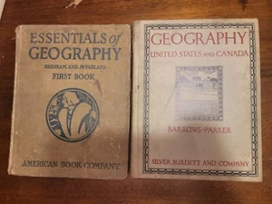 Lot Of 2 Books- Essentials Of Geography And Geogeaphy U.s And Canada Vtg 1916&25 - Picture 1 of 7